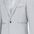 thumbnail image 5 of TIMIFIS Complets Gris pour Hommes 2 Pcs Coupe Ajustée Décontracté un Bouton Complets Unis pour Hommes Affaires Mariage Fête Ensemble Veste Blazer et Pantalon SetFall, 5 of 5