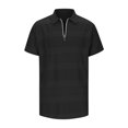 thumbnail image 3 of FhsagQ Chemises pour Hommes Chemises Respirantes pour Hommes en Maille Chemises pour Hommes Quatre Saisons Loisirs Mode Rayure Design Contrastant Col à Revers Bouton Manches Longues Hauts Chemises pour Hommes Hauts 5TG Super Ajusté Noir TG, 3 of 8