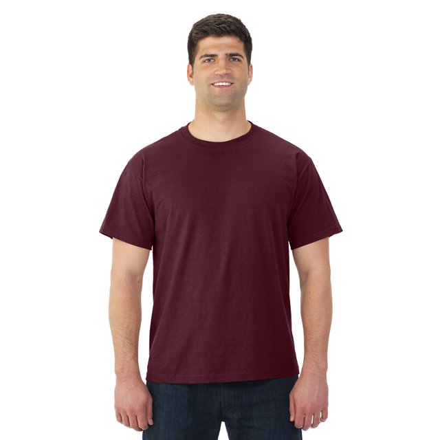 Jerzees Adult HiDENSI-T Short Sleeve Crew T-Shirt, L, Maroon