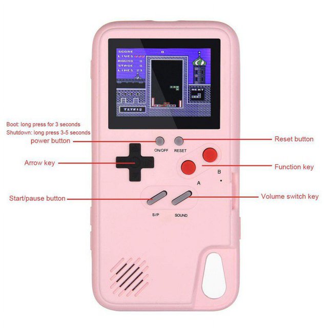 Gameboy Étui de Téléphone 36 Jeux Vidéo Rétro Affichage Couleur