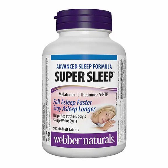 Webber Naturals Super Sleep 90 Soft-Melt Tablets | Relaxation and Sleep Support