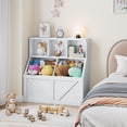 thumbnail image 4 of Kids Toy Storage Organizer and Bookshelf, Toddler Toy Cabinet with Shelves and Bins, Multifunctional Bookcase and Toy Organizer for Playroom, Bedroom, Nursery, School & Kindergarten, 4 of 7