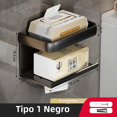 thumbnail image 2 of Permo Wall Mounted Toilet Paper Holder for Bathroom Aluminum Tissue Box Waterproof Space Storage Rack, 2 of 5