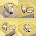 thumbnail image 3 of 2Pcs/set Men Women Couples Rings Wedding Party Crystal Letters crystal rings Cuff Ring Love Matching Jewelry, 3 of 7