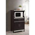 thumbnail image 2 of Hodedah Wheeled Microwave Island Cart with Drawer, Choco Grey, 2 of 6