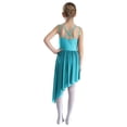 thumbnail image 2 of Jhaoyu Robe de Danse Lyrique Moderne Jazz pour Filles Enfants Robe Justaucorps Irrégulier Performance Danse Bleu Vert 14, 2 of 7