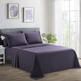 thumbnail image 1 of Marina Decoration Ultra Soft Silky Deep Pocket Solid Rayon from Bamboo Bedding All Season Sheet Set, Eggplant Color, 1 of 7