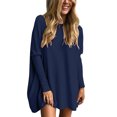 thumbnail image 1 of WEIYLL Ladies T Shirts Oversized Tunic With Leggings Long Sleeve Fall Sweaters Navy Tops Sizes XL, 1 of 6