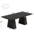 thumbnail image 2 of Tribesigns Dining Table for 6, Farmhouse Wood Kitchen Table with Pedestal for Dining Room, Black, 2 of 5