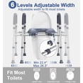 thumbnail image 4 of Toilet Seat Risers for Seniors Raised Toilet Seat with Handles &; Padded Seat  Adjustable Height &; Width  Elevated Toilet Seat for Elderly  Handicap  Fit Any Toilet, 4 of 7