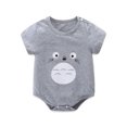 thumbnail image 1 of CAROOTU Nouveau-Né Bébé Garçons Filles Combinaison Manches Courtes Dessin Animé Imprimé Col Rond Respirant Rompers pour l'Été, 1 of 6