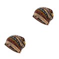 thumbnail image 1 of Maytalsory Bonnet Ethnique Style Hijab Imprimé Floral Coloré Turban Réglable Protection des Oreilles Accessoires de Style Bonnet Café Floral 2Set, 1 of 6