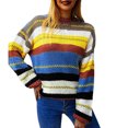 thumbnail image 1 of Fridja Women's Autumn And Winter Long Sleeve Color Contrast Splicing Tops, 1 of 5