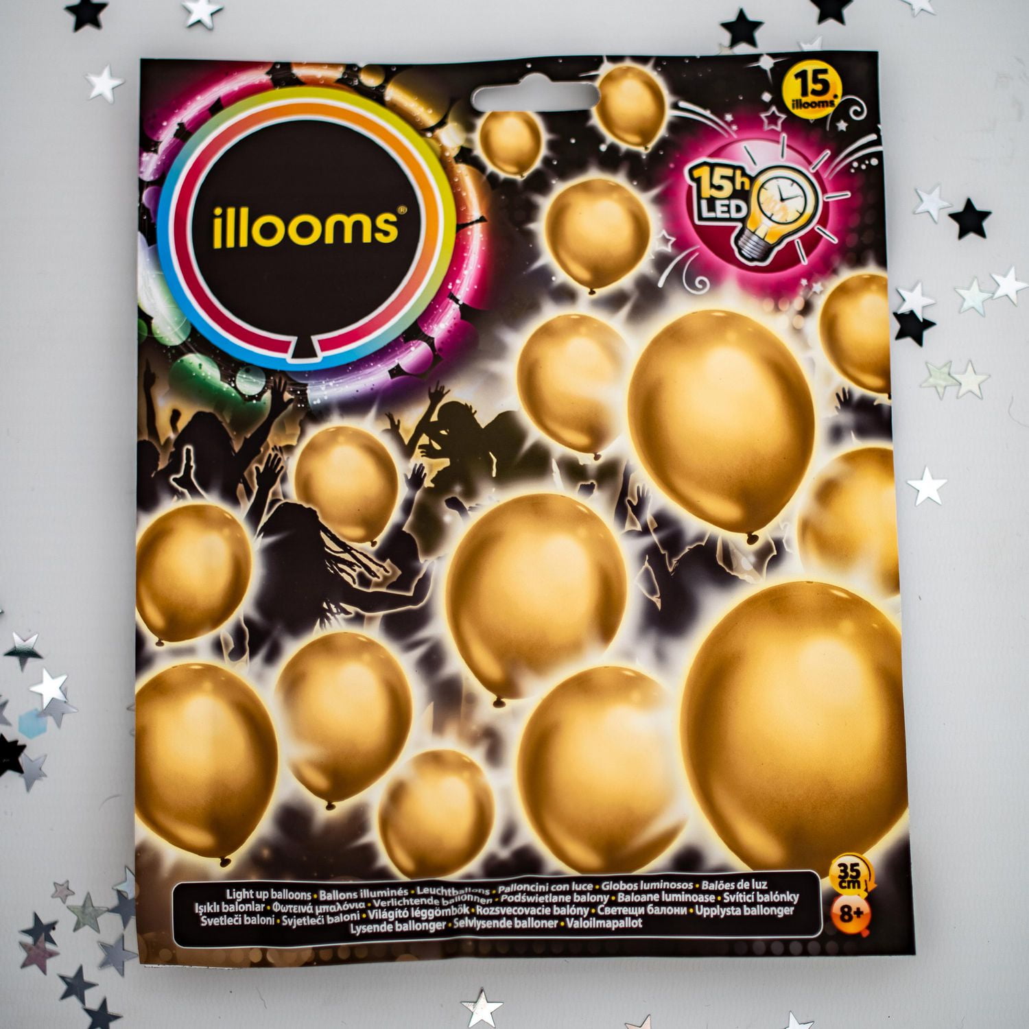 illooms Light Up LED Gold Balloons 15PK UPC; 843699103887