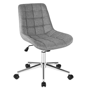 Costway chaise de bureau Mid Back sans bras réglable en tissu pivotant Chaise de travail