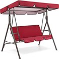 thumbnail image 4 of pitrice Garden Swing Seat Cover Patio Cushion Protection Bench Covers Red, 4 of 8