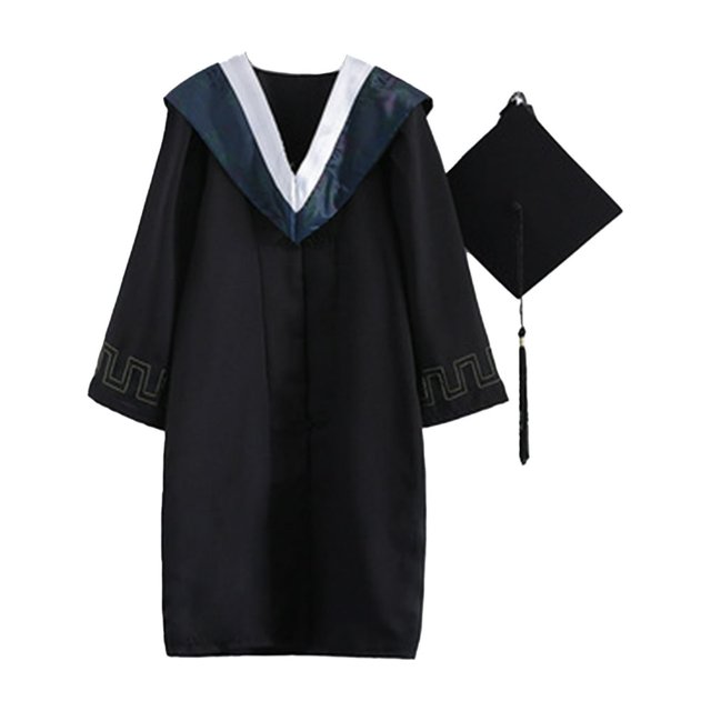 1 Ensemble Belle Robe de Graduation Fine Tricotée Uniforme Polyester Élégante Fête de Graduation de Touche pour la Photographie