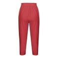 thumbnail image 4 of Yuyuzo Womens Plus Size Capris High Waisted Straight Leg Solid Color Bottom Capri Pants for Women 3/4 Slacks, 4 of 5