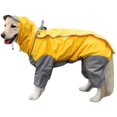 thumbnail image 1 of Dog Raincoat with Detachable Hoodie, Adjustable Outdoor Drawstring Dog Coat, Waterproof Dog Jacket, Rain Jacket with Hood and Collar Hole, 10 Sizes, 28, 1 of 7