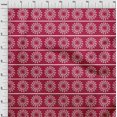 thumbnail image 3 of oneOone Viscose Chiffon Fabric Stripe & Mandala Block Printed Fabric 1 Yard 42 Inch Wide, 3 of 4