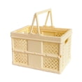 thumbnail image 3 of S SERENABLE Storage Crate Foldable Basket Milk Crate for Camping Spring Outing Household Yellow, 3 of 9