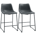 thumbnail image 1 of HOMCOM Bar Stools Set of 2, Counter Height Barstools with Back, Black, 1 of 10