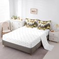 thumbnail image 3 of Erosebridal Abstract Stripes Bedding Sets Full Size, Brown Comforter Sets with Sheets, Futuristic Minimalism Decor, Reversible, 3 of 5