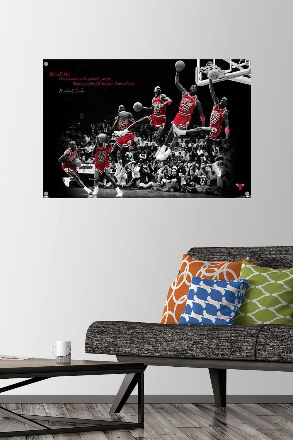 Michael Jordan - Fly Wall Poster, 22.375" x 34" Framed