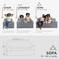 thumbnail image 4 of CHOK 2024 Pixel Housse Extensible pour Causeuse 2 Pcs Noire, 4 of 9