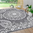 thumbnail image 1 of Findosom 9'x12' Waterproof Outdoor Rug, Foldable Reversible Plastic Straw Rug, Large Patio Rug for Outdoors, RV, Patio, Backyard, Deck, Picnic, Beach, Camping Gray, 1 of 6
