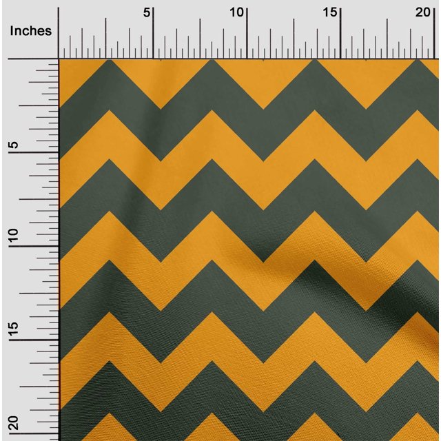 oneOone Tissu Viscose Georgette Chevron Imprimé Géométrique 1 Yard 42 Pouces de Large