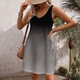 thumbnail image 4 of Penkiiy Robes d'Été pour Femmes Évasées Boho à Imprimé Floral Robes de Plage Sans Manches Robe de Plage avec Poches TG Gris Foncé, 4 of 6