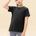 thumbnail image 2 of Posijego Garçons Filles Chandails Athlétiques Respirants Manches Courtes Hauts Enfants Col Rond Ample Décontracté T-Shirts d'Été, 2 of 7