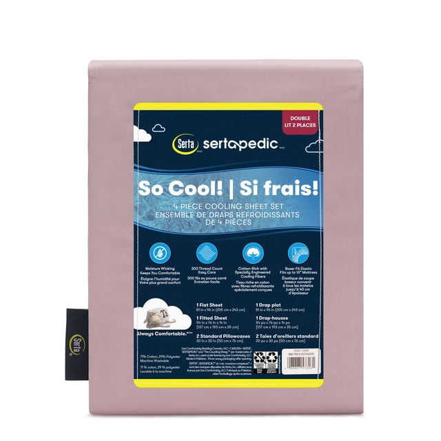 Sertapedic So Cool! 4pc Cooling Sheet Set - Nirvana