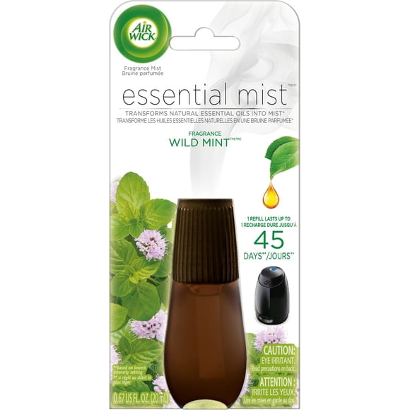 Air Wick Essential Mist Aroma Fragrance Oil Diffuser Refill, Wild Mint, Air Freshener