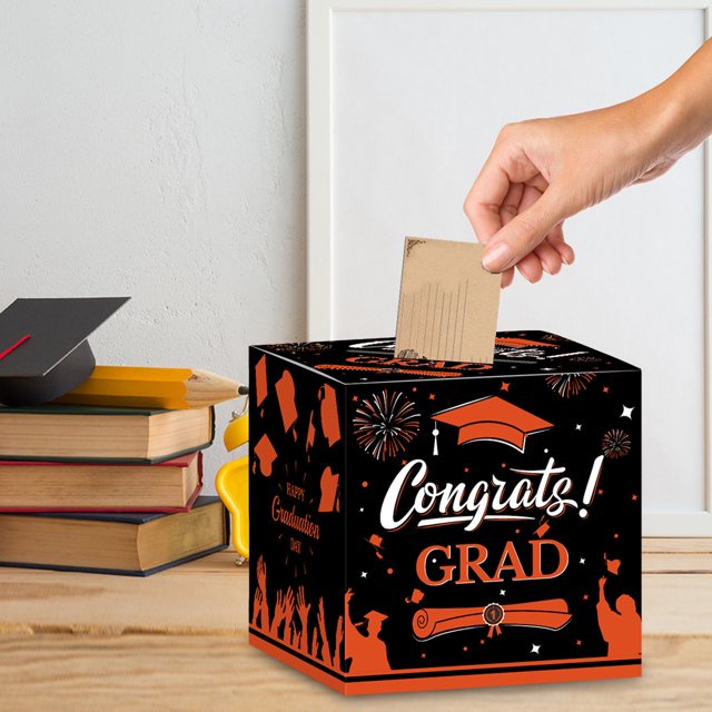 Wzzjkit Graduation Card Box, Congrats Grad Boxes Class Graduation Gift, Cards Box for Graduation Decorations Favors Party Supplies Props