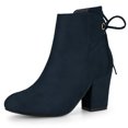 thumbnail image 1 of Unique Bargains Bottines à Talon Bloc à Lacets à l'Arrière pour Femmes, 1 of 7