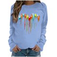thumbnail image 2 of EQWLJWE Chandails pour Femmes Grande Taille Liquidation Chandail d'Automne pour Femmes à Manches Longues Mignon avec Empreinte de Patte d'Amour Basique à Col Rond Chandail Ample Haut à Enfiler 2023 Chandails Sans Capuche pour Femmes, 2 of 4