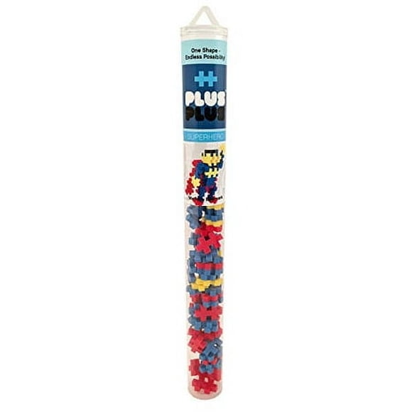 PLUS PLUS - Superhero - 70 Piece Tube, Construction Building Stem/Steam Toy, Kids Mini Puzzle Blocks
