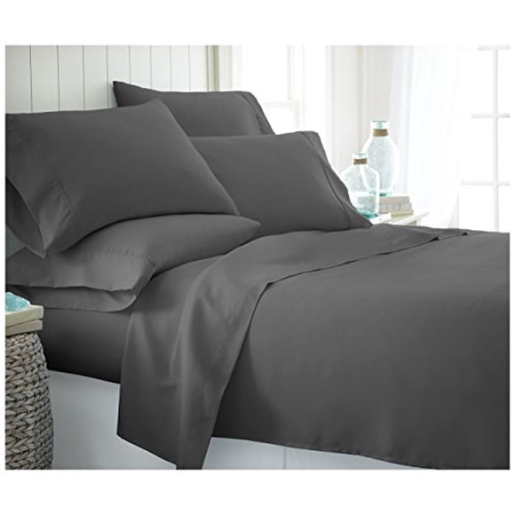 ienjoy Home 6 Piece Home Collection Premium Ultra Soft Bed Sheet Set, Queen, Gray