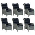 thumbnail image 2 of vidaXL 7 Piece Garden Dining Set Light Grey Poly Rattan, 2 of 5