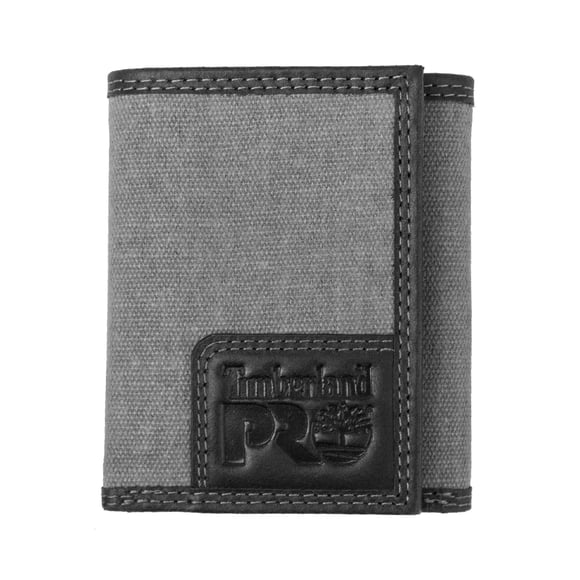 Timberland PRO Portefeuille à Trois Volets en Toile Cuir pour Homme avec Poche Zippée, Charbon, Taille Unique