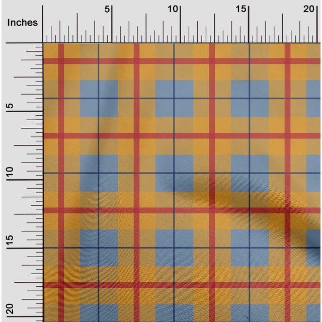 oneOone Silk Tabby Grayish Blue Fabric Madras Check Craft Projects Decor Fabric Printed By The Yard 42 Inch Wide
