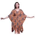 thumbnail image 1 of Bimba Feuilles Kaftan pour Femmes Tenue d'Intérieur de Vacances Robe Midi Couvre-Maillot de Plage-4x-5x, 1 of 5
