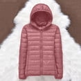 thumbnail image 4 of Packable down Jacket, Lightweight Hooded Puffer, White Duck down Coat Pink S , Coat, 4 of 5