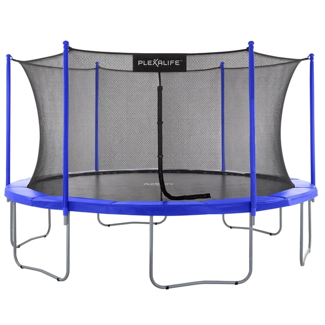 Plexalife Ensemble de Trampoline Rond de 16 Pi avec Système de Clôture de Sécurité - Trampoline de Cour Arrière Trampoline Extérieur pour Enfants - Adultes