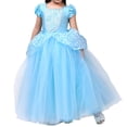 thumbnail image 2 of HAWEE Filles Bleu Princess Costume Classique de Luxe Robe de Fête Déguisement, 2 of 7