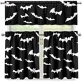 thumbnail image 3 of Halloween Bat Kitchen Curtains and Valances 3 Piece Set,Valance Curtains for Kitchen Windows Halloween Kitchen Curtains Tiers and Valances for Cafe Living Room Window Decoration, 3 of 5