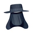 thumbnail image 3 of Wide Brim Bucket Hat Polyester Fisherman Visor for Vocation Outdoors Fishing Style E Navy Blue, 3 of 8