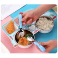 thumbnail image 3 of kurtrusly Stainless Steel Kids Tableware Set Spoon Fork Cartoon Car Shape Compartment Design Baby Bowl Cutlery for Kitchen Pink Spoon, 3 of 7